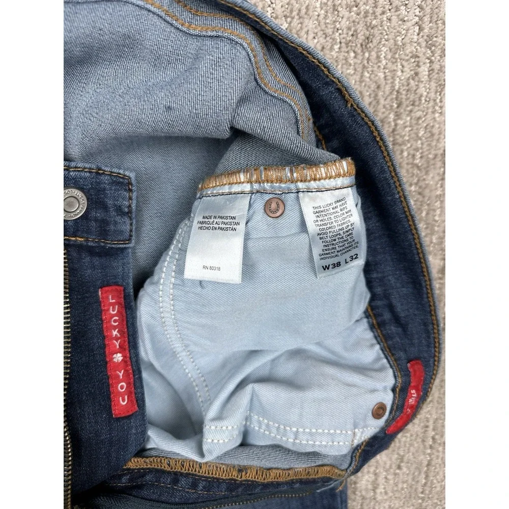 Lucky Brand 223 Straight Leg Dark Wash Jeans Mens 38x32 Stretch Denim